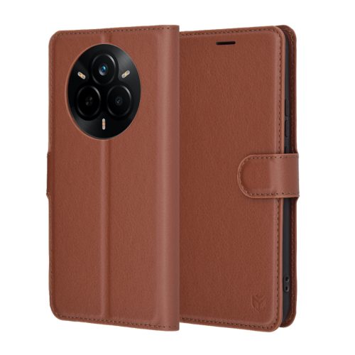  Techsuit - Bőr Tok - Realme 14 Pro - Barna tok-5949419278943 7 kép