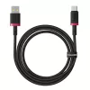 Baseus - Dura Series adatkábel (P10377802U01-01) - USB - Type-C, Gyors töltés, 60W, 480Mbps, Nejlon, 1m - Piros / Fekete