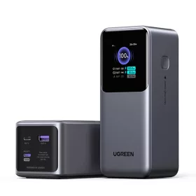   Ugreen - Power Bank PB721 (35524B) - digitális kijelzővel, gyorstöltés, 20000mAh, USB, 2x Type-C, 130W, QC, PD, 5V/3A - Szürke