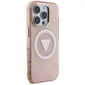  iPhone 16 Pro Rózsaszín Guess IML Fém Csillámos 4G Kör Háromsz�-3666339430535 2 kép