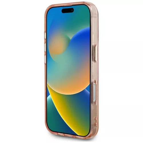  iPhone 16 Pro Rózsaszín Guess IML Fém Csillámos 4G Kör Háromsz�-3666339430535 5 kép