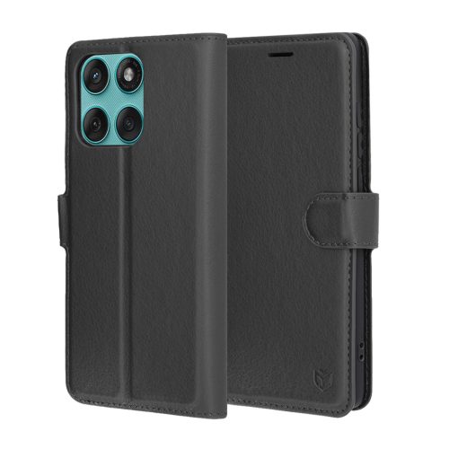  Techsuit - Bőr tok - Motorola Edge 60 Fusion - Fekete