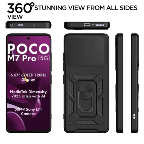  Techsuit - CamShield Sorozat - Xiaomi Poco M7 Pro 5G - Fekete tok-5949419285866 6 kép