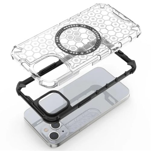  iPhone 13 Fekete Techsuit HoneyComb Pajzs MagSafe tok-5949419286993 4 kép