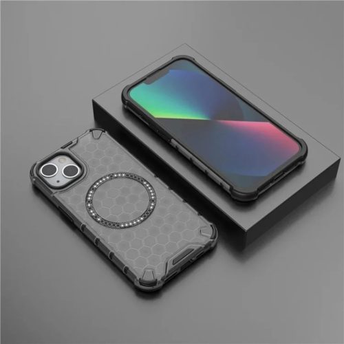  iPhone 13 Fekete Techsuit HoneyComb Pajzs MagSafe tok-5949419286993 6 kép