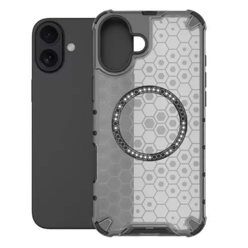  Techsuit - HoneyComb Pajzs MagSafe - iPhone 16 - Fekete tok-5949419286856 2 kép