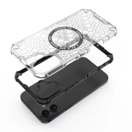  Techsuit - HoneyComb Pajzs MagSafe - iPhone 16 - Fekete tok-5949419286856 4 kép