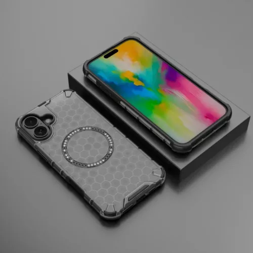 Techsuit - HoneyComb Pajzs MagSafe - iPhone 16 - Fekete tok-5949419286856 6 kép