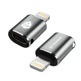   Techsuit - Premium OTG Adapter TitanCoreX (A11) - USB Type-C a Lightning csatlakozóhoz, 3A, alumínium ötvözet, csatlakoztasd és használd, gyors átvitel - Szürke.