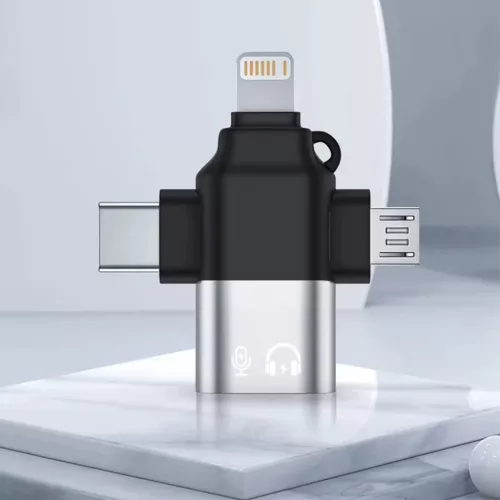 Techsuit - Prémium OTG Adapter SoundVoltX (A17) - 4 az 1-ben, USB-rő-5949419288188 4 kép