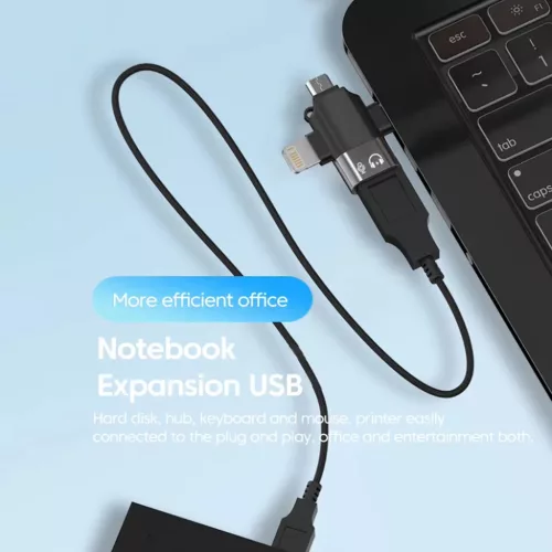 Techsuit - Prémium OTG Adapter SoundVoltX (A17) - 4 az 1-ben, USB-rő-5949419288188 6 kép