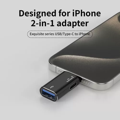 Techsuit - Prémium OTG Adapter AluVoltX (A18) - USB Lightning csatlak-5949419288171 3 kép