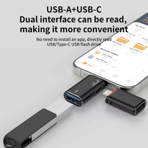 Techsuit - Prémium OTG Adapter AluVoltX (A18) - USB Lightning csatlak-5949419288171 4 kép