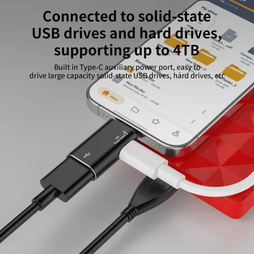 Techsuit - Prémium OTG Adapter AluVoltX (A18) - USB Lightning csatlak-5949419288171 7 kép