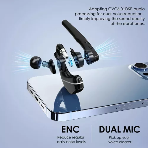 Techsuit - Bluetooth Headset (CB2) - Kihangosító, zajszűrő, kettő-5949419288140 3 kép