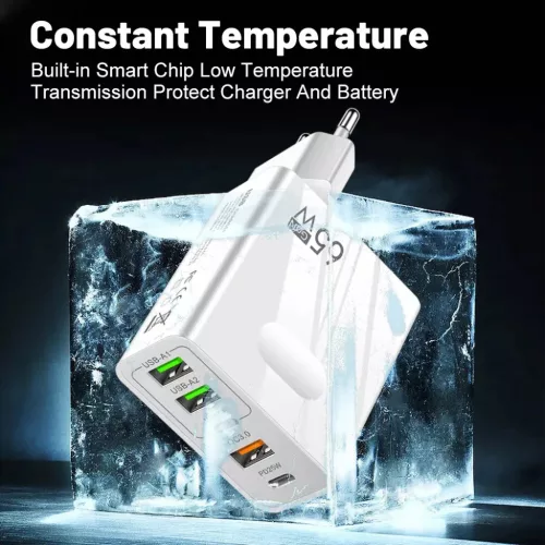 Techsuit - Prémium Fali Töltő PentaXPower (CHC1) - 3x USB, 2x Type--5949419288324 5 kép