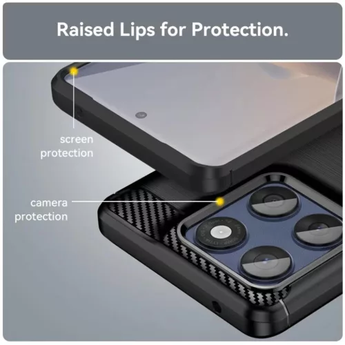  Techsuit - Szén Szilikon - Motorola Edge 60 Pro - Kék tok-5949419292543 4 kép