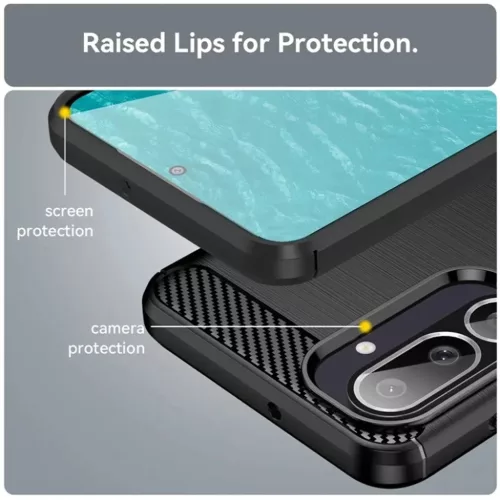  Techsuit - Karbonszilikon - Samsung Galaxy M56 - Fekete tok-5949419292390 5 kép