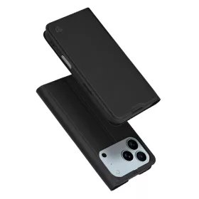    iPhone 17 Pro Fekete Techsuit Magskin Könyv Tok flip tok kártyatartóval