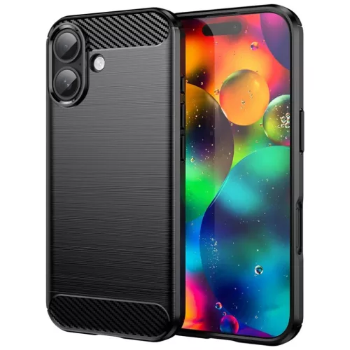  iPhone 17 Fekete Techsuit Karbonszálas Szilikon tok-5949419291430 1 kép