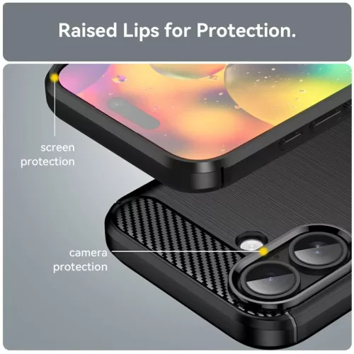  iPhone 17 Fekete Techsuit Karbonszálas Szilikon tok-5949419291430 10 kép