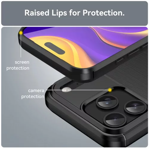  iPhone 17 Pro Fekete Techsuit Carbon Silicone tok-5949419291416 5 kép