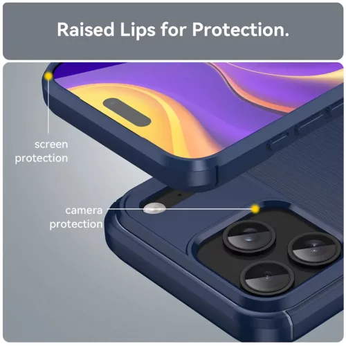  iPhone 17 Pro Kék Techsuit Carbon Silicone tok-5949419291409 6 kép