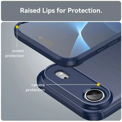  iPhone 17 Air - Techsuit - Carbon Silicone tok Kék-5949419291362 5 kép