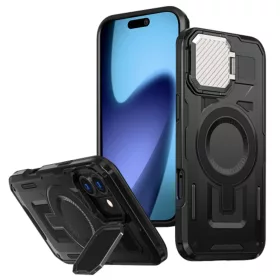  iPhone 17 Fekete Techsuit CamVault MagSafe tok