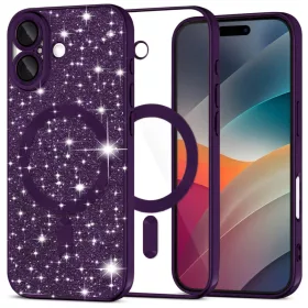 iPhone 17 Deep Purple Techsuit - Luxury Glitter MagSafe tok