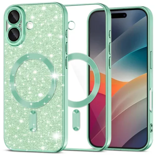 iPhone 17 Light Green Techsuit Luxury Glitter MagSafe tok-5949419289079 1 kép