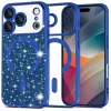 iPhone 17 Pro Deep Blue Techsuit - Luxury Glitter MagSafe tok