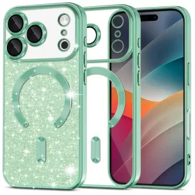   iPhone 17 Pro Max Light Green Techsuit - Luxury Glitter MagSafe tok