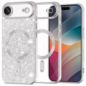 iPhone 17 Air Ezüst Techsuit Luxury Glitter MagSafe tok