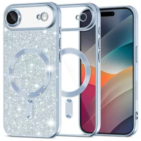   iPhone 17 Air Techsuit - Luxury Glitter MagSafe - Világoskék tok