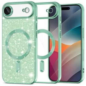   Apple iPhone 17 Air Light Green Techsuit - Luxury Glitter MagSafe tok
