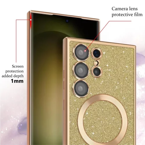 iPhone 17 Air Rose Gold Techsuit Luxury Glitter MagSafe tok-5949419288720 5 kép