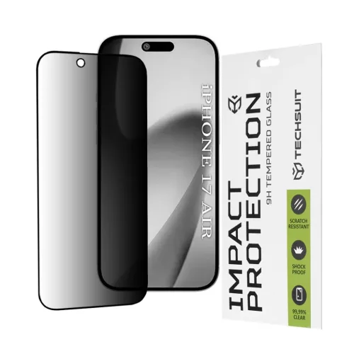  iPhone 17 Air Fekete Techsuit 111D Teljesen tapadó privát képerny�-5949419288645 1 kép