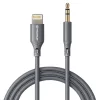 Techsuit - Prémium Kábel Adapter SoundFleX (AC5) - Lightning a 3,5 mm-es Jack-hez, Hi-Fi Minőség, DAC Chip, Szilikagél, 1m - Szürke