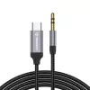 Techsuit - Prémium Kábel Adapter FuseXound (AC11) - Type-C - 3.5mm Jack, Hi-Fi Minőség, DAC Chip, PVC, 0.5m - Szürke