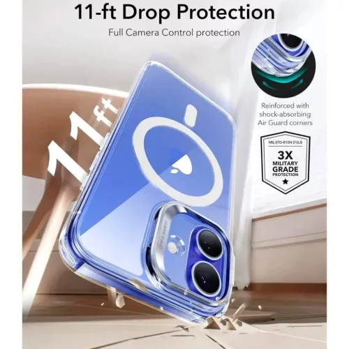  iPhone 16 Átlátszó ESR Klasszikus Hibrid HaloLock Kitámasztó tok-4894240254561 6 kép