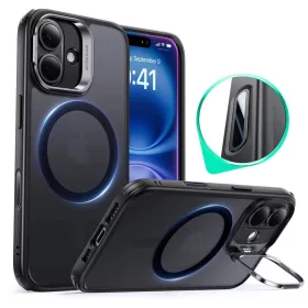    iPhone 16 Matt Fekete ESR Klasszikus Hibrid HaloLock Kitámasztós Tok