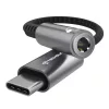 Techsuit - Prémium Kábel Adapter SonicPiX (AC14) - Type-C to 3.5mm Jack, 3A, DAC Chip, Alumínium, Digitális Dekóder - Szürke