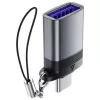 Adapter (J7) - OTG funkcióval, USB-ről Type-C-re, 10Gbps adatátvitel, gyors töltés - Fém Szürke Acefast