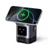 Ugreen - Vezeték nélküli töltő 2 az 1-ben W709 (45775) - Intelligens kijelző, MagSafe, iPhone-hoz, AirPods-hoz, USB-C, Vicces emoji, 25W - Fekete