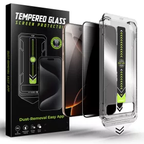   Techsuit - TitanGlass Teljes Fedés - iPhone 15 Pro - Adatvédelem üvegfólia