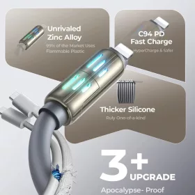 Lisen - Adatkábel (YL0124110002) - 4in1, USB/Type-C to Type-C/Lightni-6941237430953 2 kép