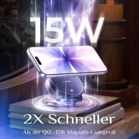 Lisen vezeték nélküli töltő w602 – qi2 gyorstöltés, 2 az 1-be-6941237430762 2 kép