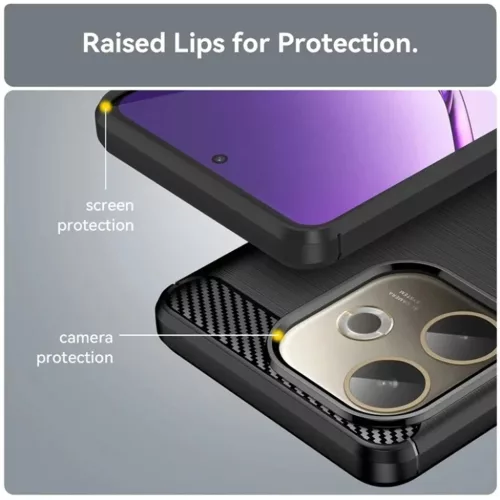  Techsuit - Karbonszilikon - Oppo Reno14 - Fekete tok-5949419294547 5 kép