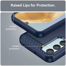  Techsuit - Szénszálas Szilikon - Oppo A5 4G - Fekete tok-5949419294509 2 kép